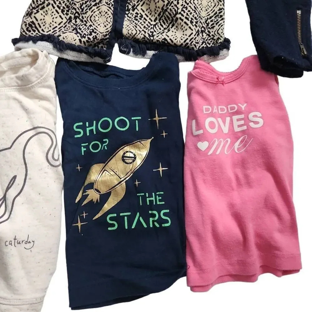 Girls Size 12 Months Lot of 9 Tops Pants Bundle OshKosh Jessica Simpson